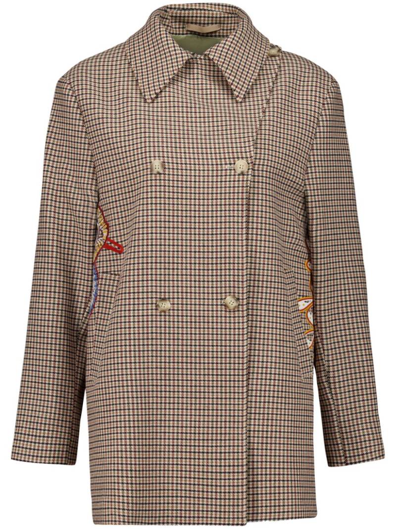 PAULA embroidered houndstooth-check jacket - Brown von PAULA