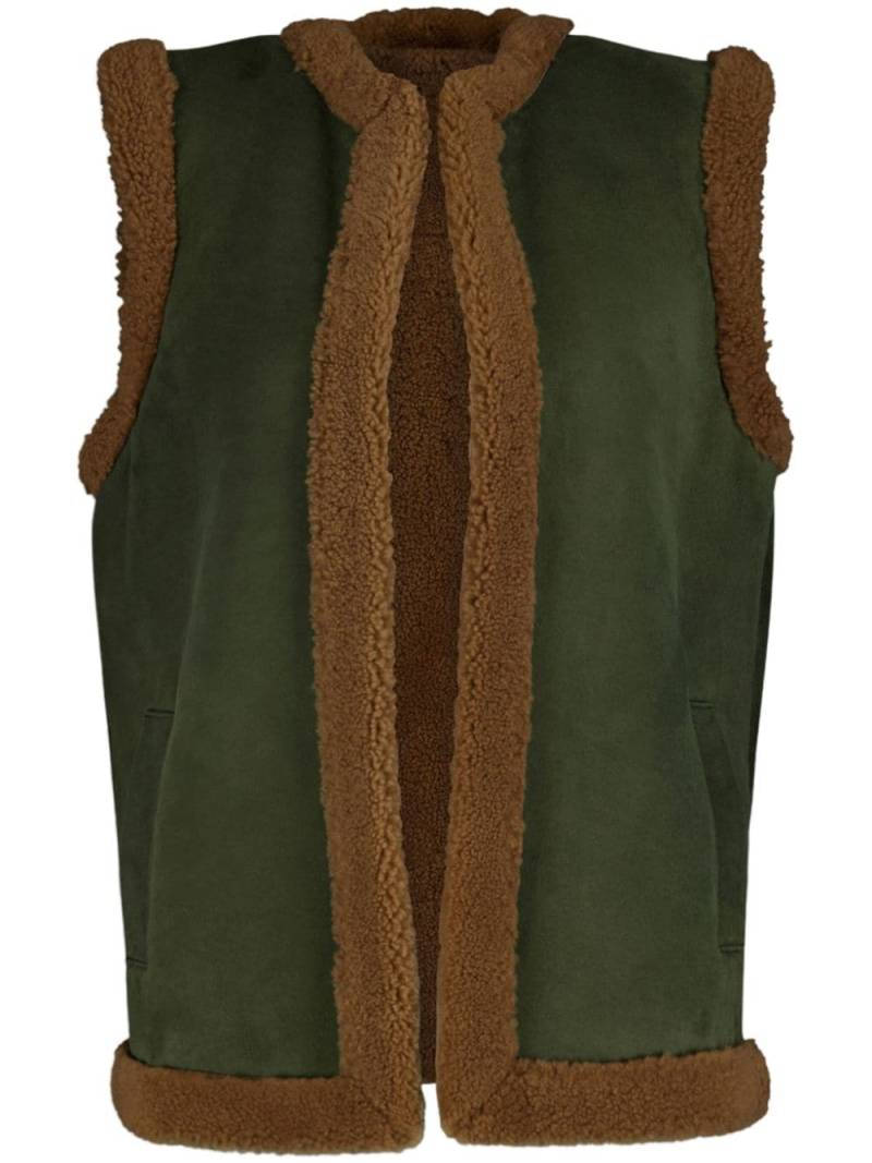 PAULA embroidered-patch shearling vest - Green von PAULA