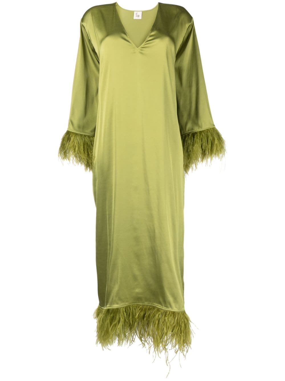 PAULA feather-detail V-neck maxi dress - Green von PAULA