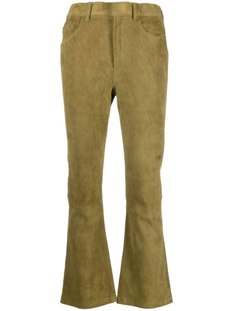 PAULA flared suede trousers - Green von PAULA