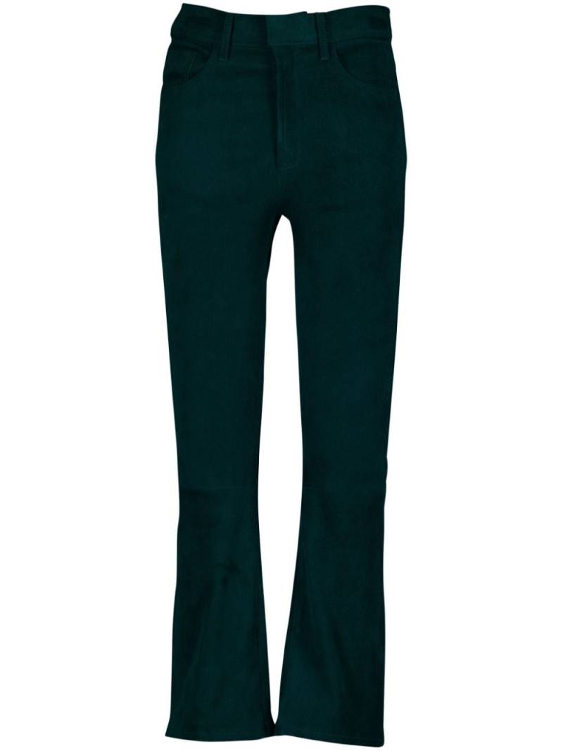 PAULA high-rise flared suede pants - Green von PAULA