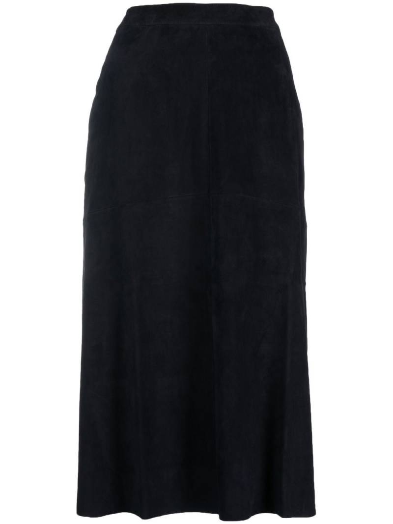 PAULA high-waisted suede midi skirt - Blue von PAULA