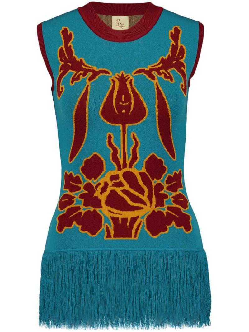 PAULA jacquard tank top - Blue von PAULA