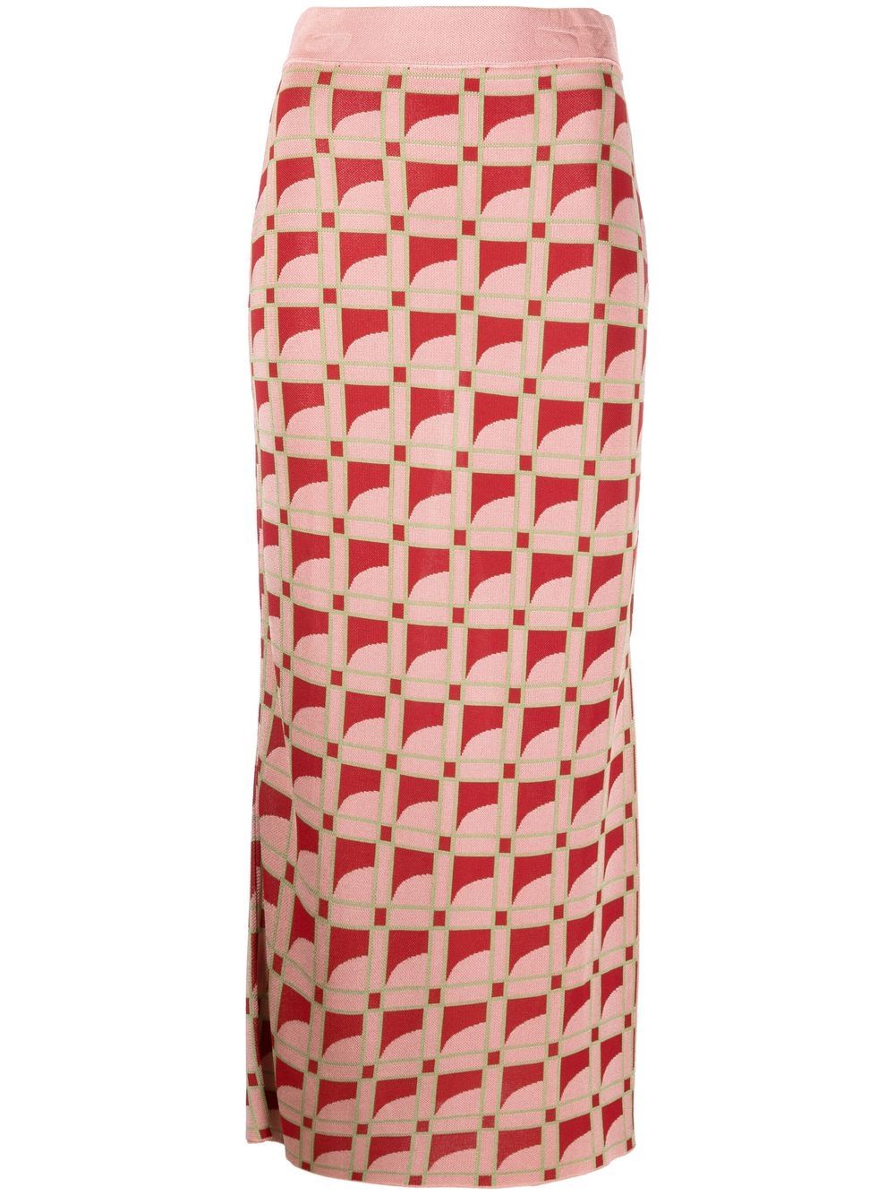 PAULA long jacquard pencil skirt - Pink von PAULA