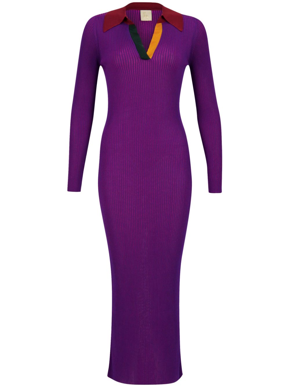 PAULA long-sleeve knitted maxi dress - Purple von PAULA