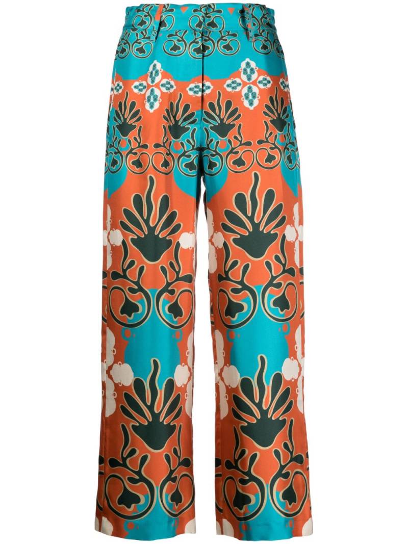 PAULA patterned-jacquard wide-leg trousers - Blue von PAULA