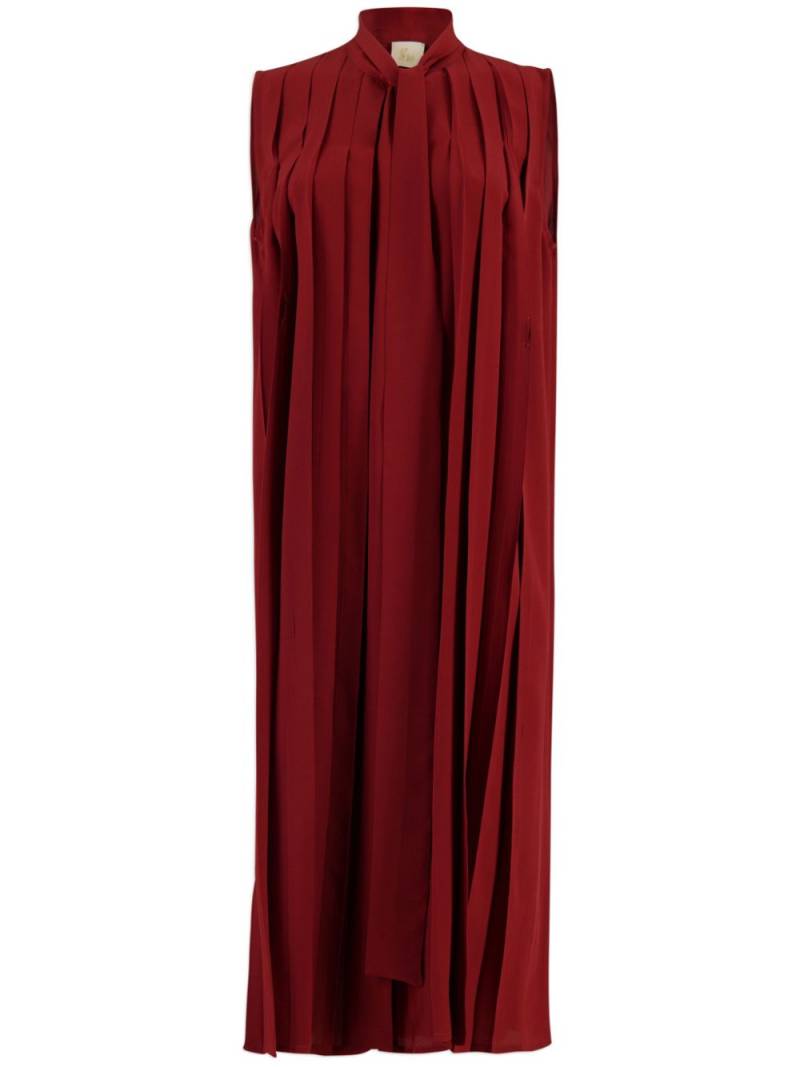 PAULA pleated silk dress - Red von PAULA