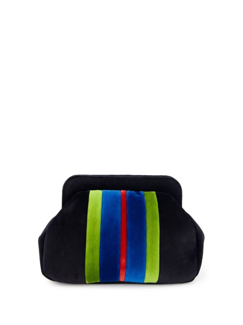 PAULA striped velvet clutch bag - Black von PAULA