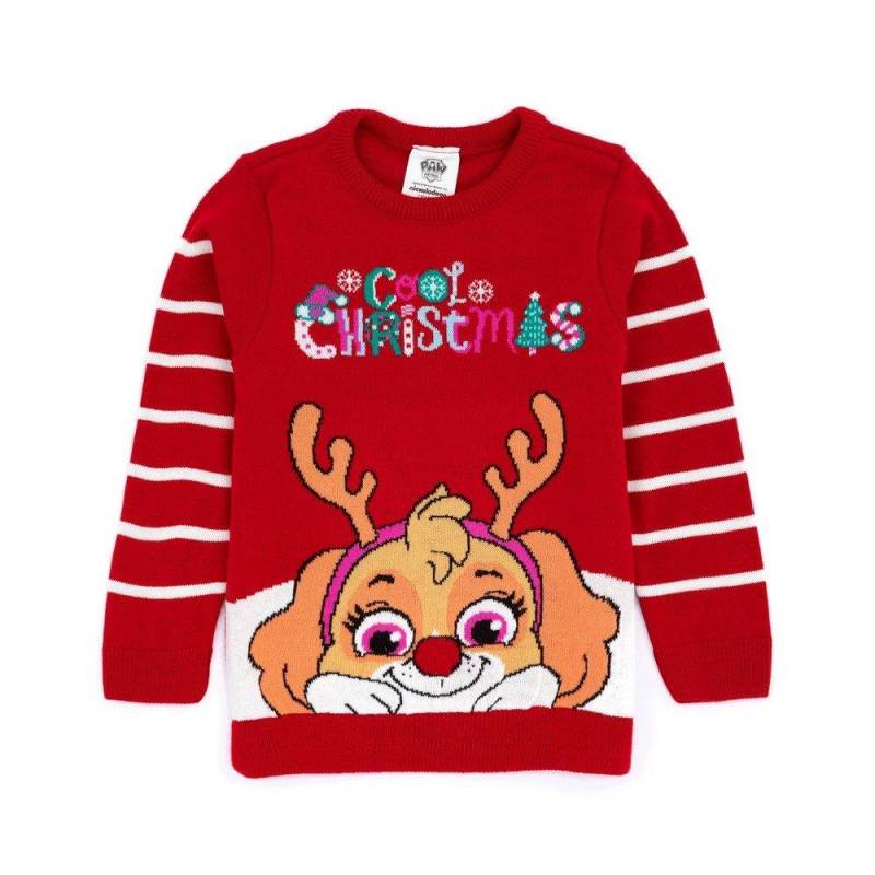 Pullover Weihnachtliches Design Mädchen Rot Bunt 104 von PAW PATROL