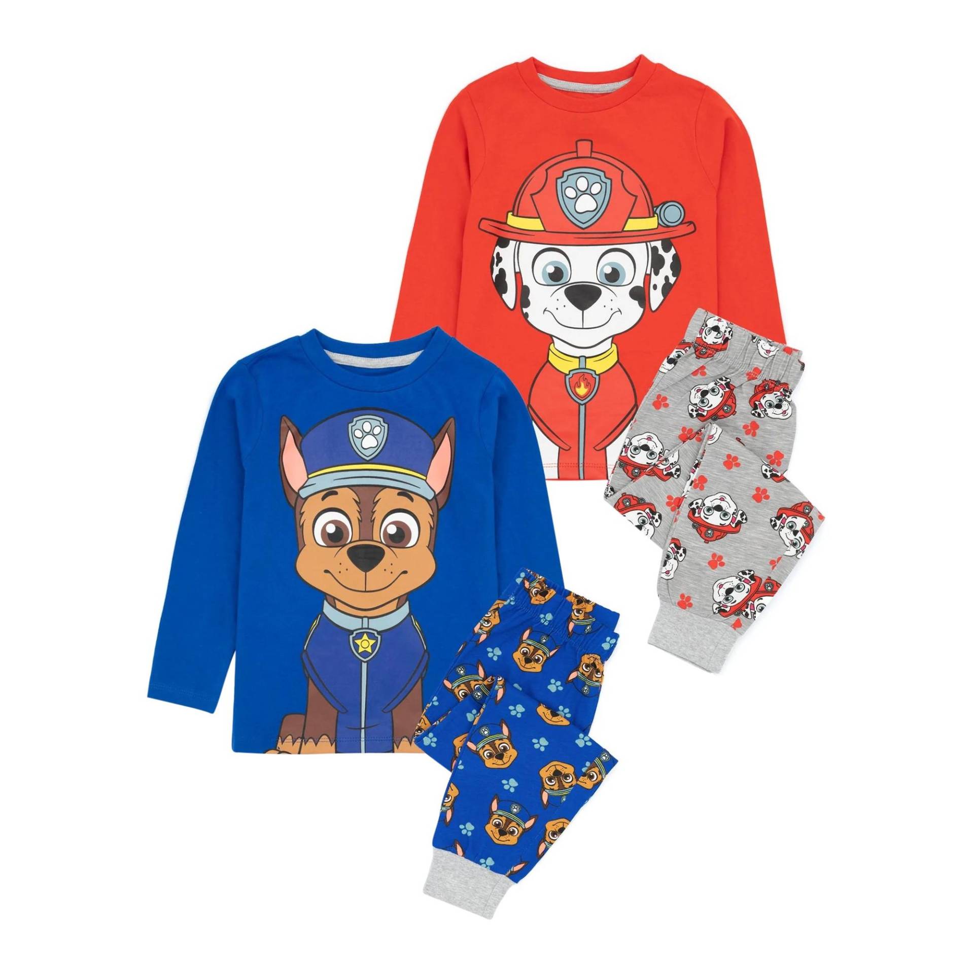 PAW PATROL - Schlafanzug mit langer Hose (2erPack), 122, Blau Bunt von PAW PATROL