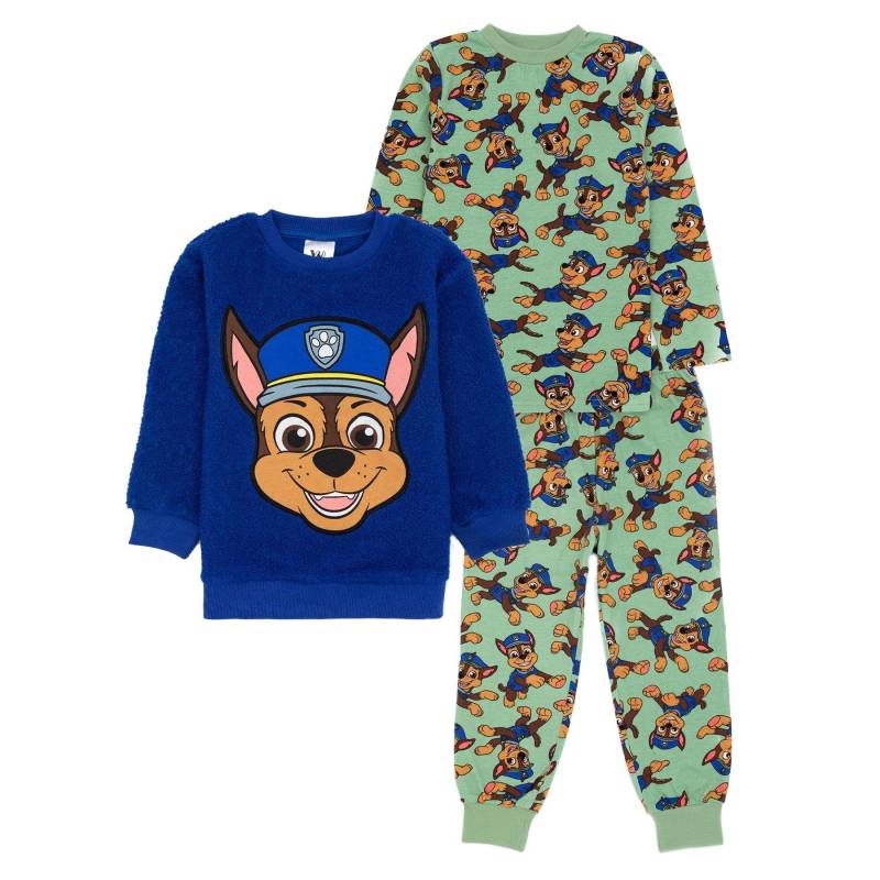 Schlafanzug Mit Langer Hose Unisex Blau Bunt 104 von PAW PATROL