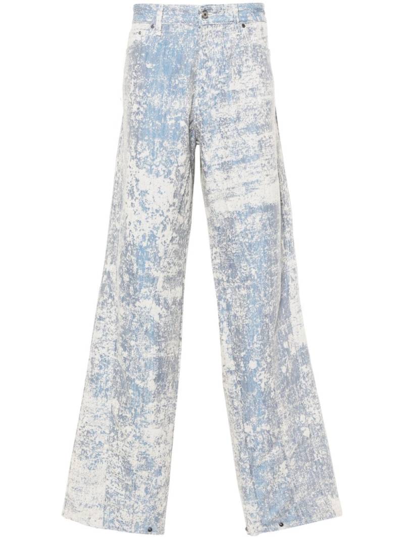 PDF dust-effect straight-leg jeans - Blue von PDF