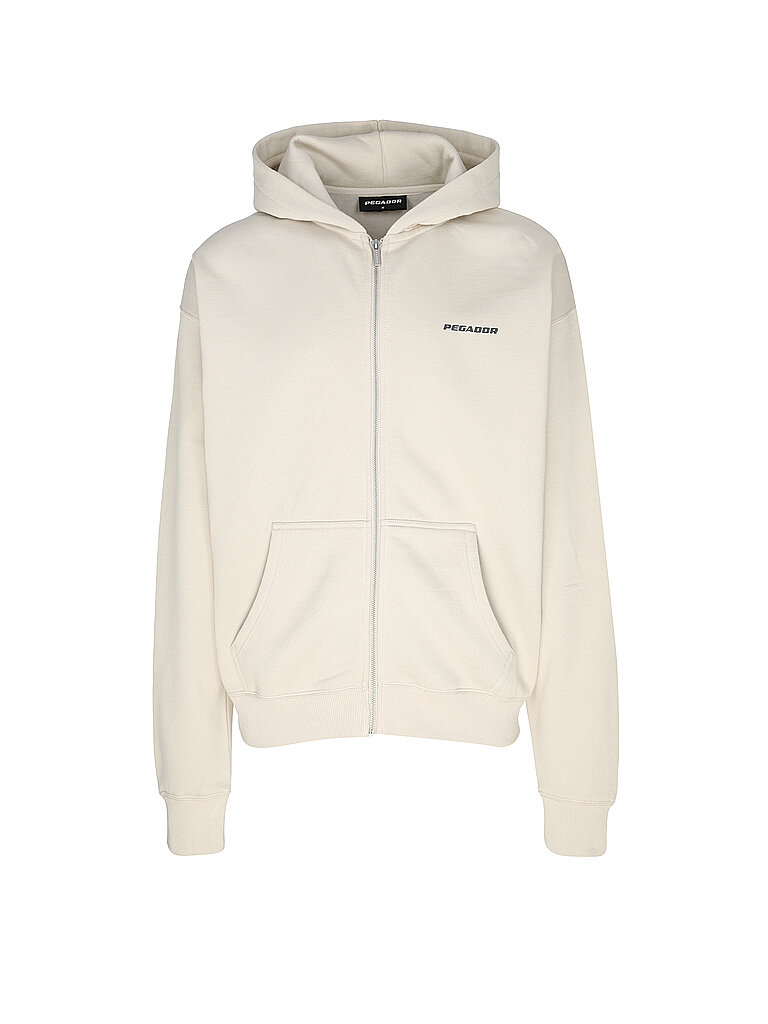 PEGADOR Sweatjacke COLNE LOGO beige | L von PEGADOR