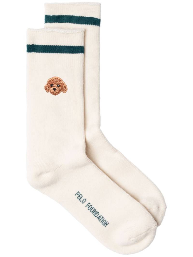 PELO FOUNDATION Poodle dog socks - White von PELO FOUNDATION