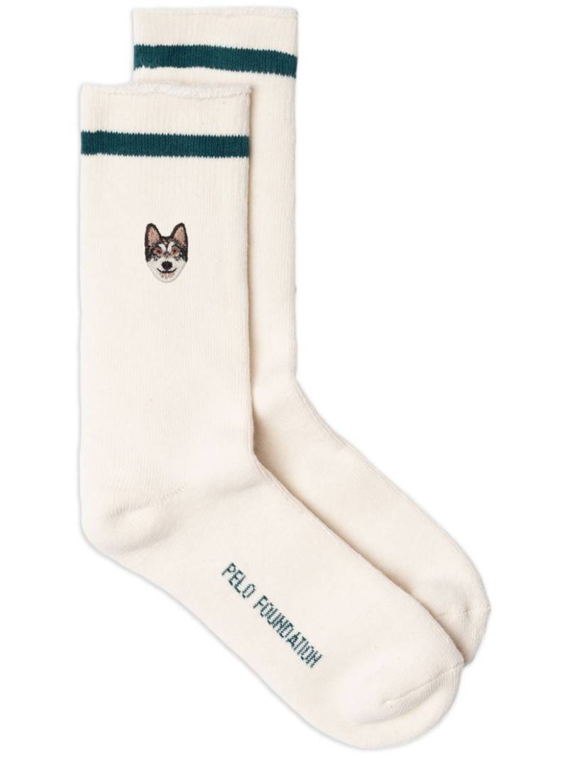 PELO FOUNDATION Wolf socks - White von PELO FOUNDATION