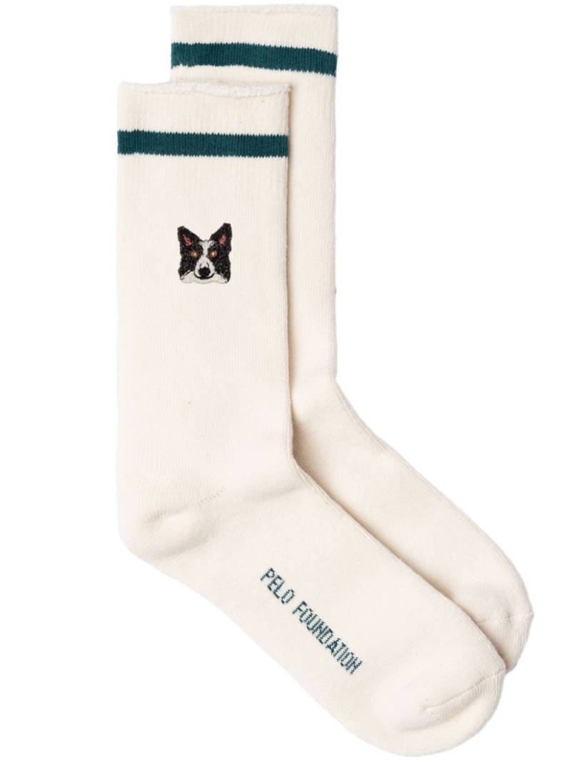 PELO FOUNDATION border collie-patch socks - White von PELO FOUNDATION