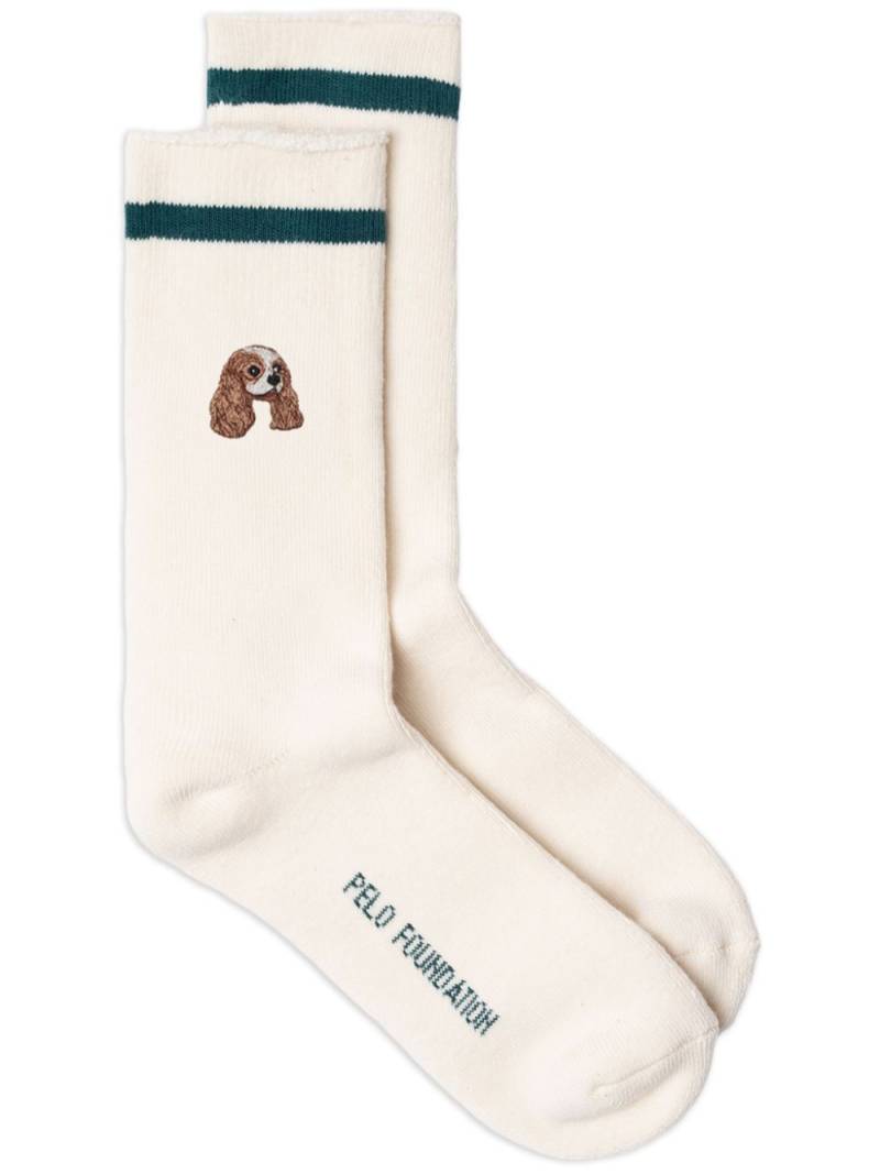 PELO FOUNDATION cavalier king-patch socks - White von PELO FOUNDATION