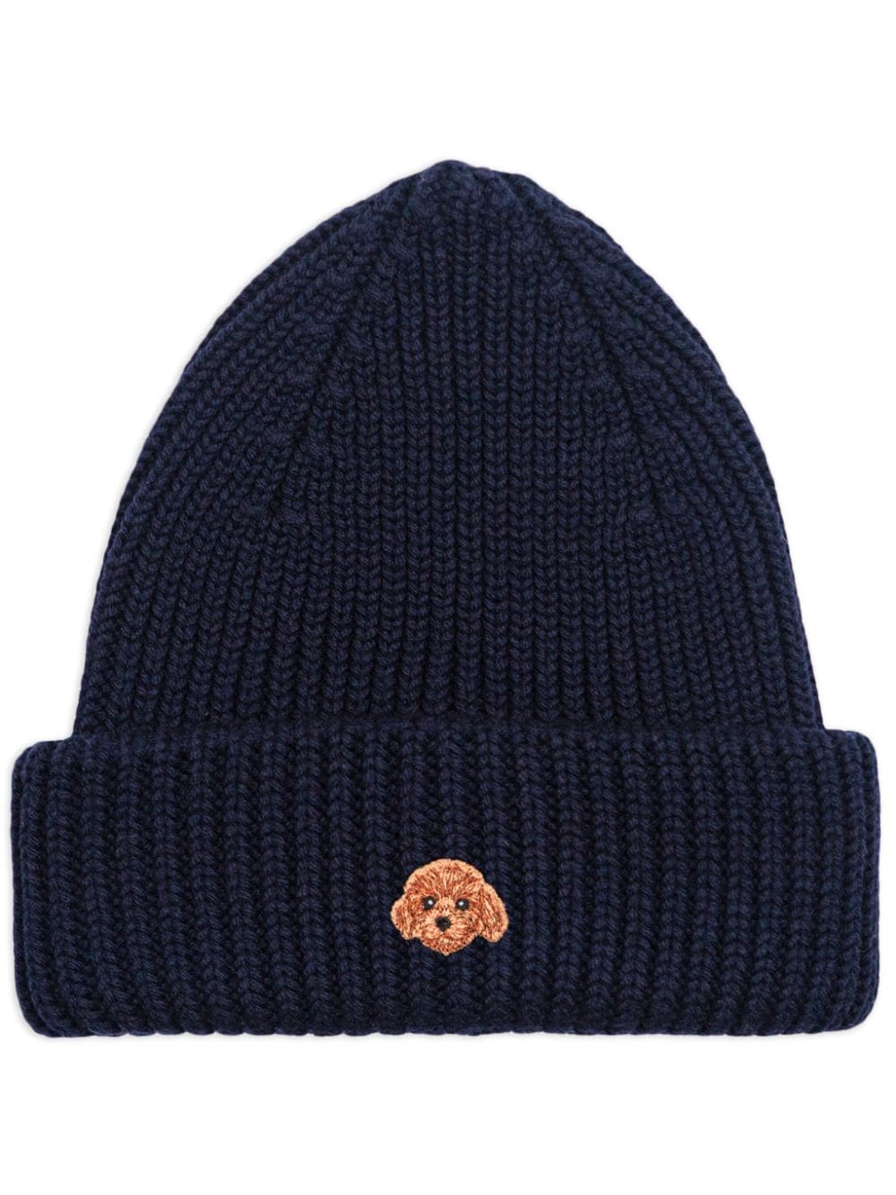 PELO FOUNDATION dog-appliqué beanie - Blue von PELO FOUNDATION