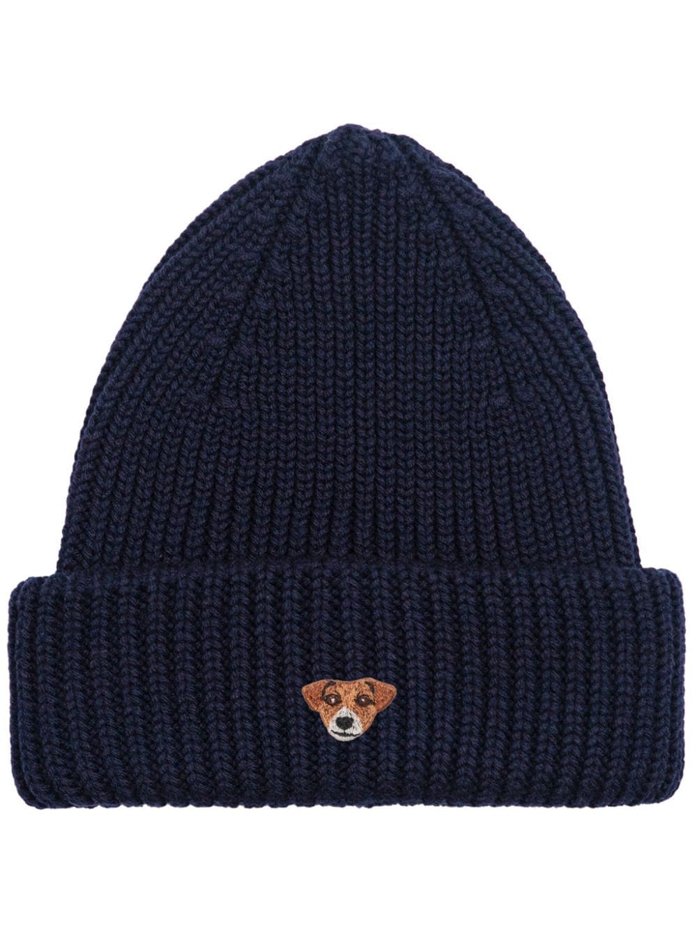 PELO FOUNDATION dog-appliqué beanie - Blue von PELO FOUNDATION