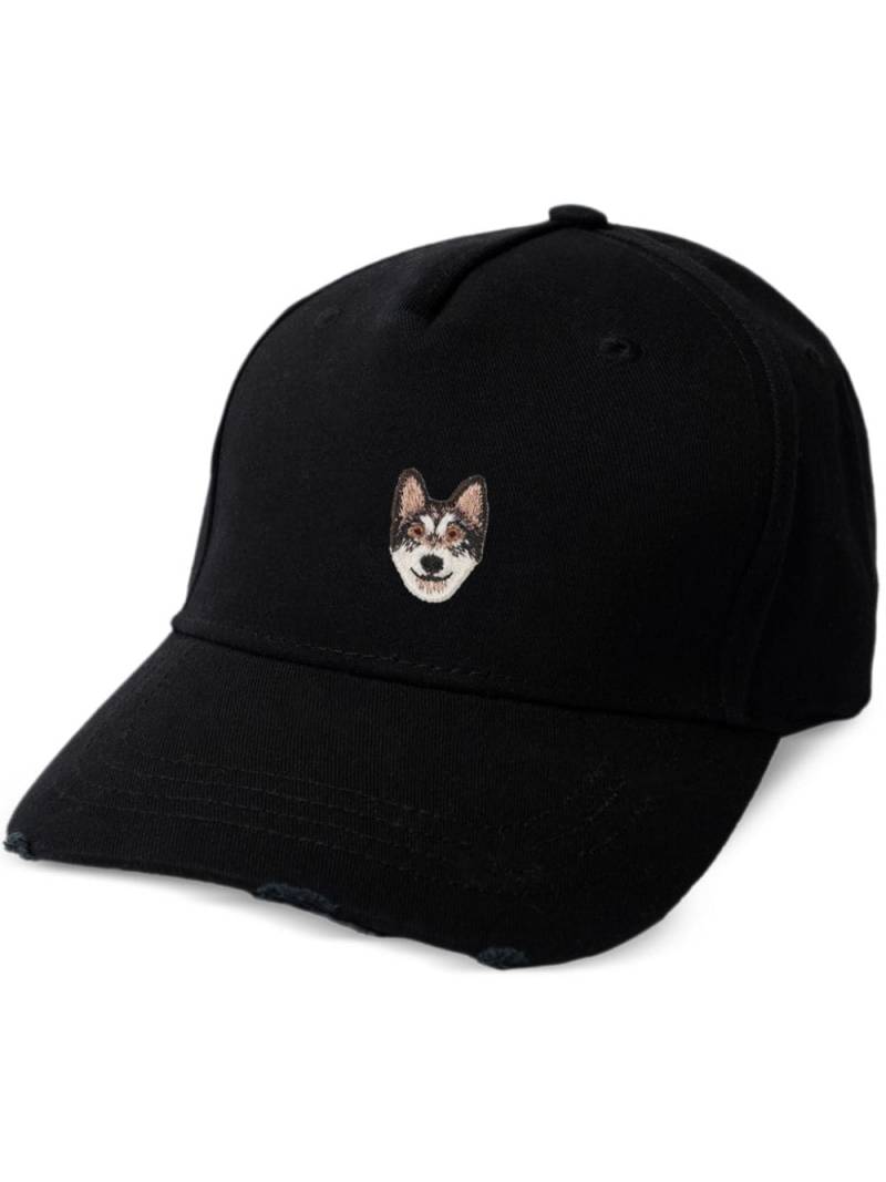 PELO FOUNDATION wolf-patch cotton cap - Black von PELO FOUNDATION