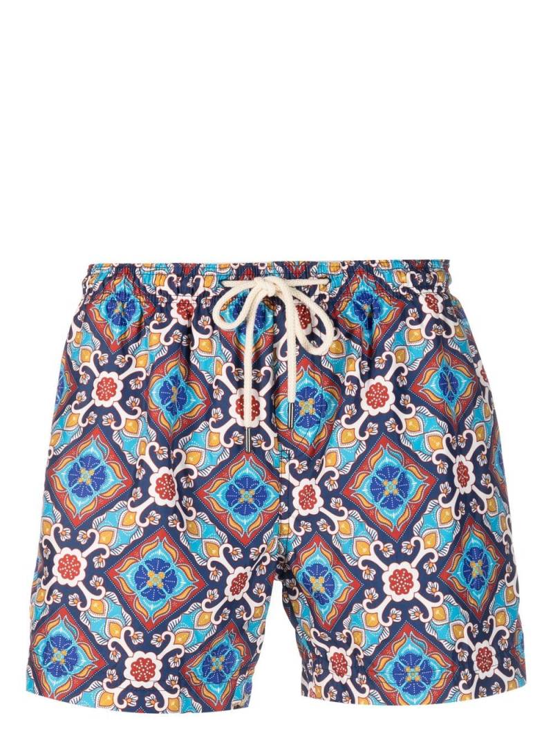 PENINSULA SWIMWEAR geometric-print swim shorts - Blue von PENINSULA SWIMWEAR