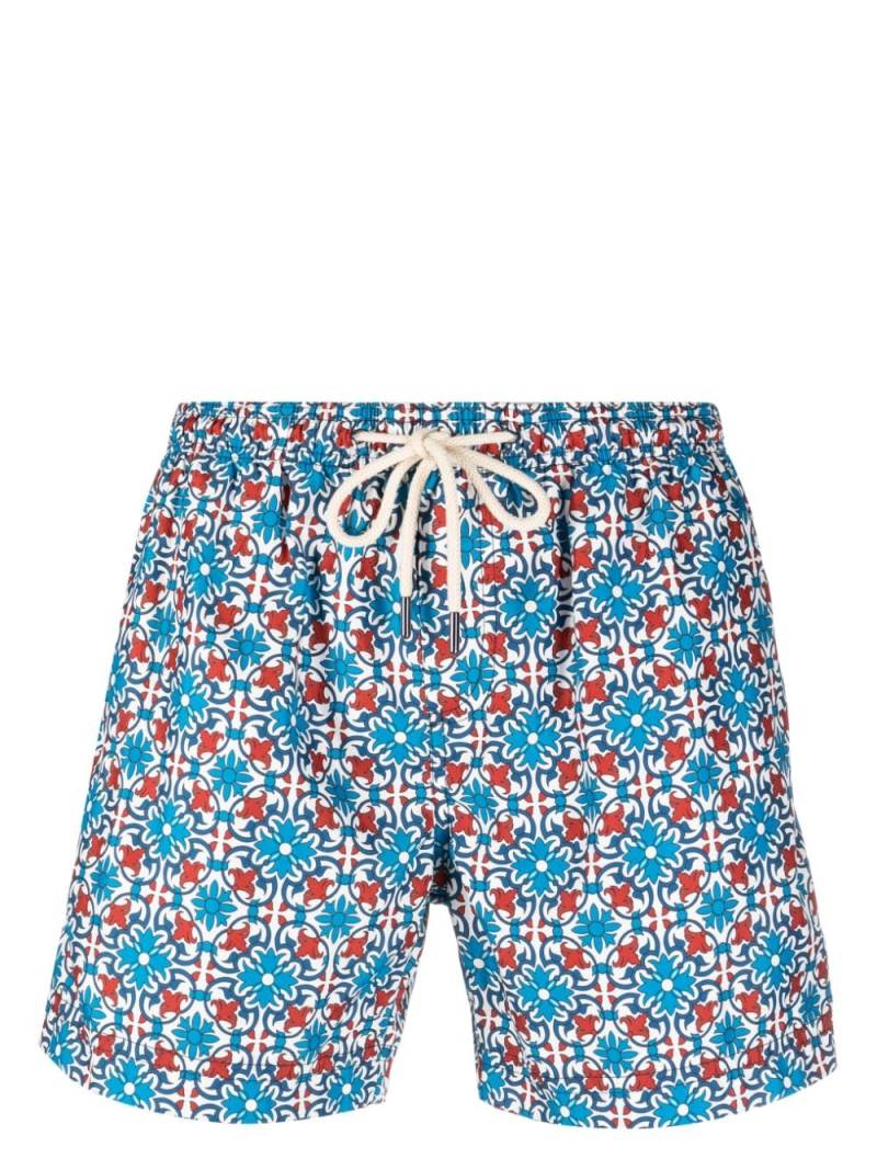 PENINSULA SWIMWEAR geometric-print swim shorts - Blue von PENINSULA SWIMWEAR