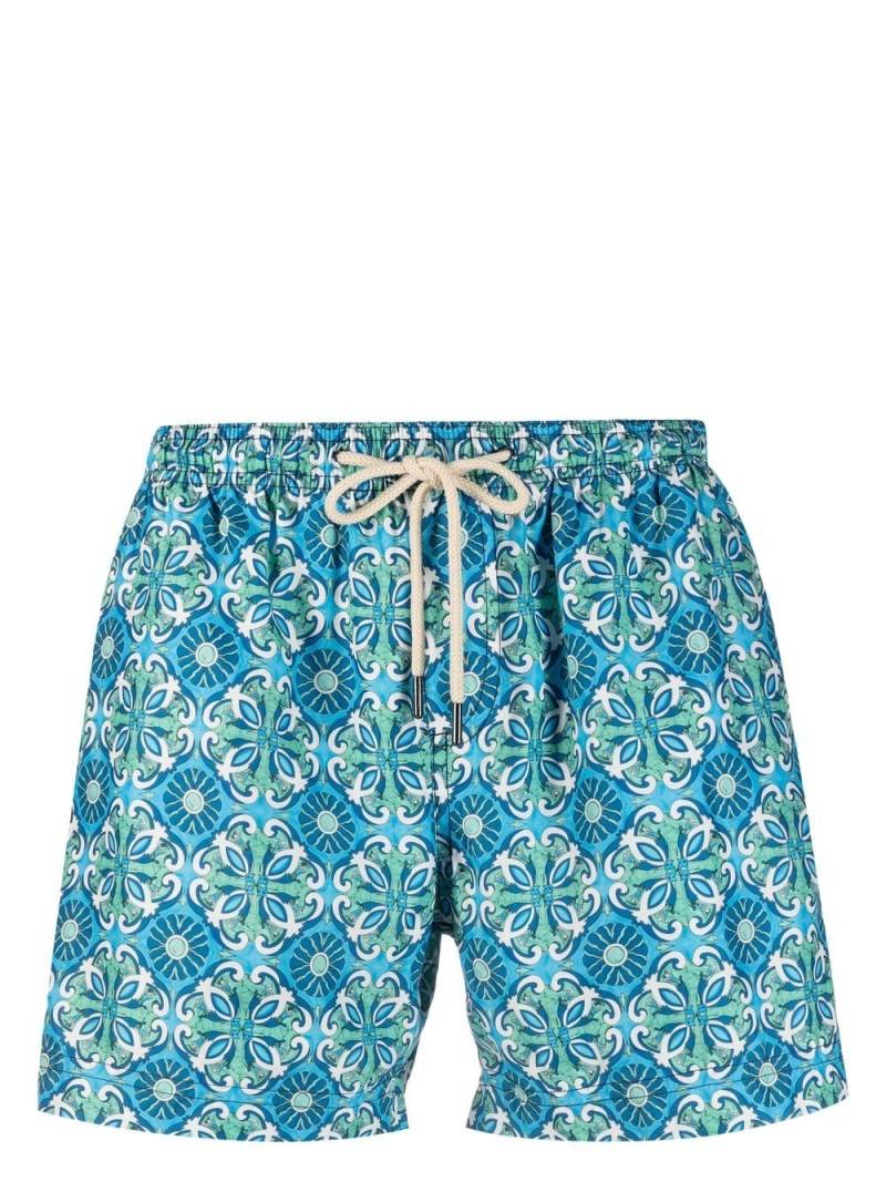 PENINSULA SWIMWEAR geometric-print swim shorts - Blue von PENINSULA SWIMWEAR