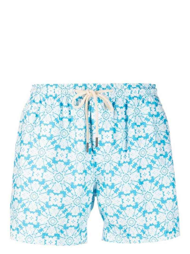 PENINSULA SWIMWEAR geometric-print swim shorts - Blue von PENINSULA SWIMWEAR