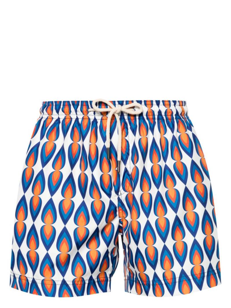 PENINSULA SWIMWEAR graphic-print swim shorts - White von PENINSULA SWIMWEAR