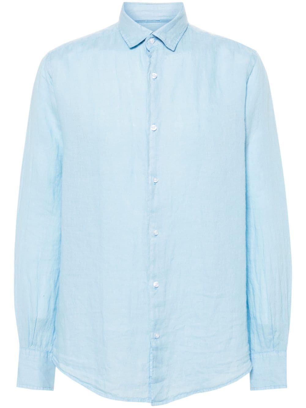 PENINSULA SWIMWEAR spread-collar linen shirt - Blue von PENINSULA SWIMWEAR