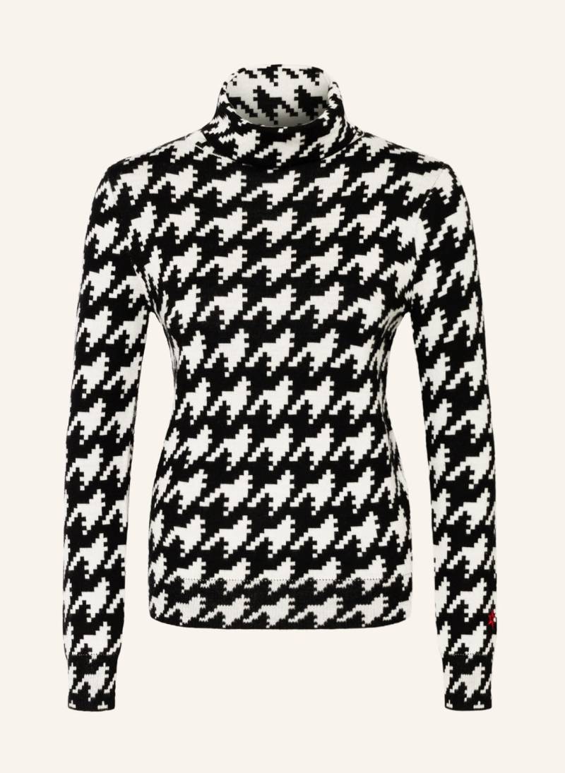 Perfect Moment Rollkragenpullover Houndstooth Aus Merinowolle schwarz von PERFECT MOMENT