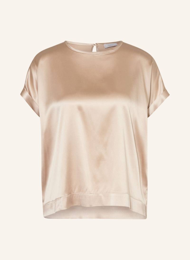 Peserico Blusenshirt Aus Seide Mit Schmucksteinen beige von PESERICO