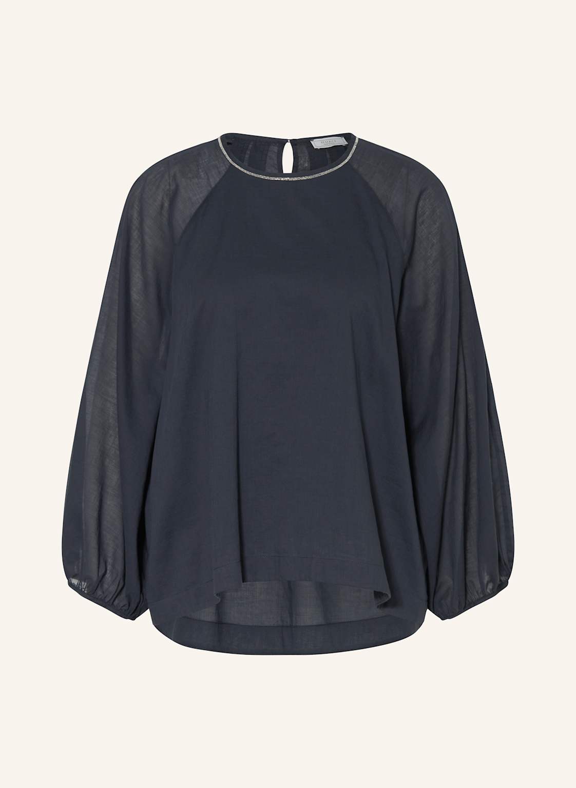 Peserico Blusenshirt Mit Schmucksteinen blau Peserico Blusenshirt Mit Schmucksteinen blau von PESERICO
