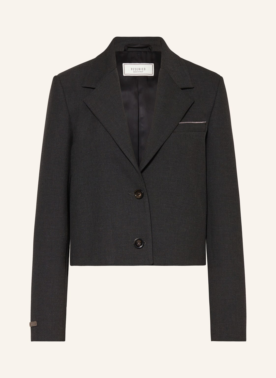 Peserico Cropped-Blazer Mit Schmuckperlen grau von PESERICO