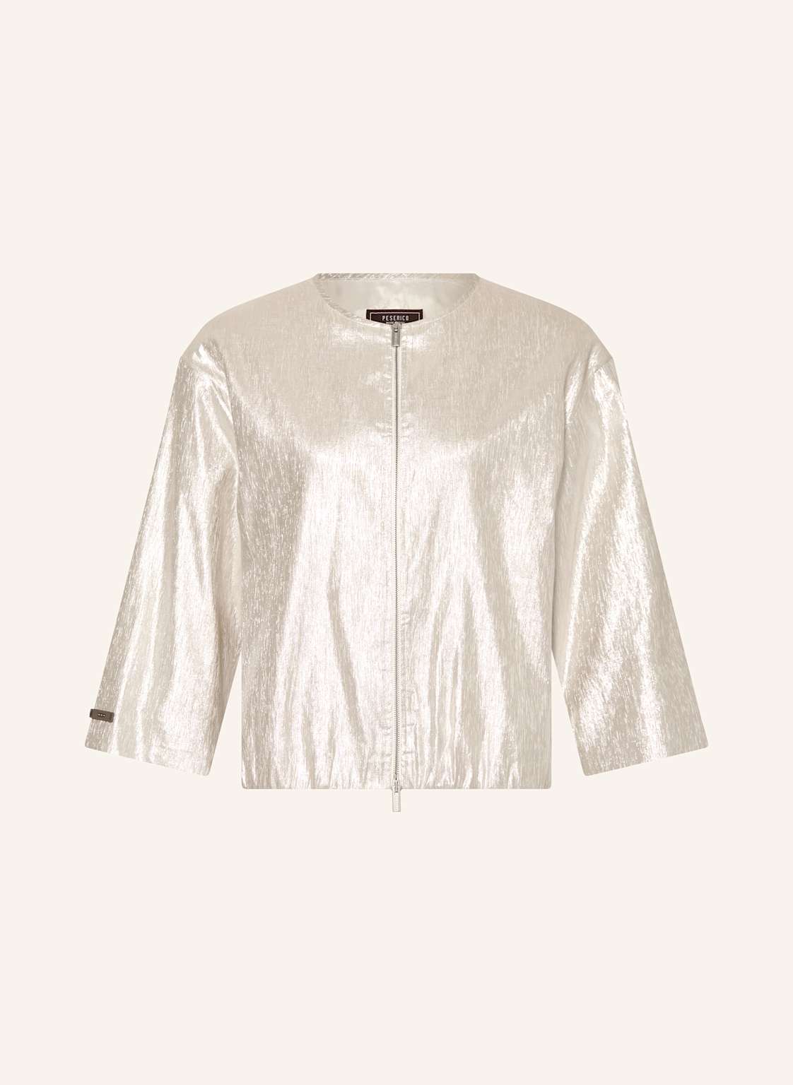 Peserico Jacke Mit 3/4-Arm Und Glitzergarn silber Peserico Jacke Mit 3/4-Arm Und Glitzergarn silber von PESERICO