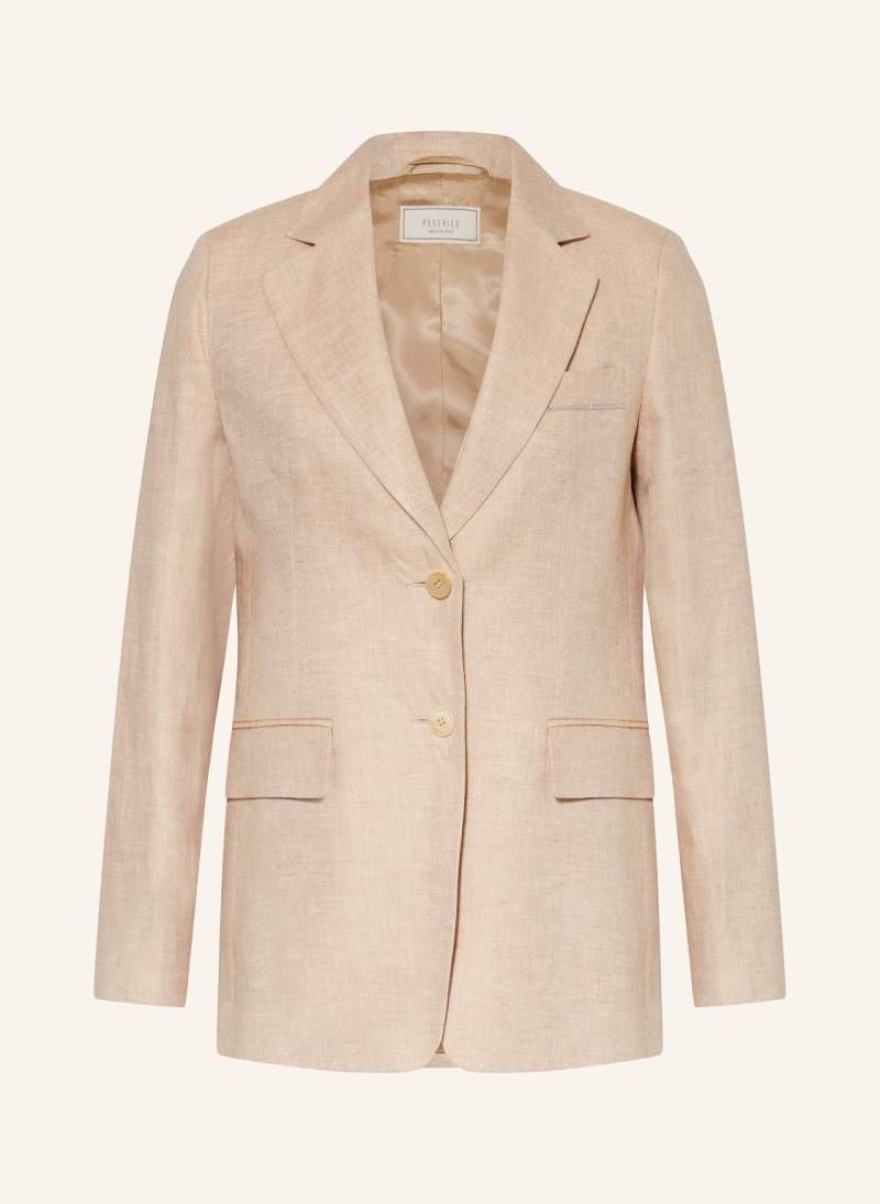 Peserico Leinenblazer Mit Schmuckperlen beige von PESERICO