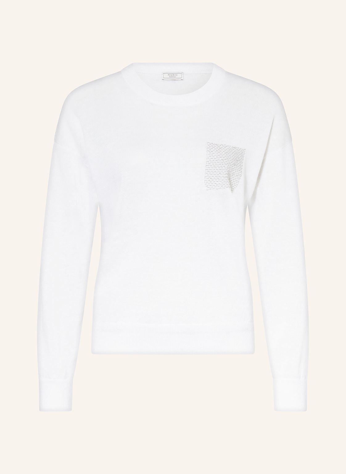 Peserico Pullover Mit Leinen Und Schmuckperlen weiss Peserico Pullover Mit Leinen Und Schmuckperlen weiss von PESERICO