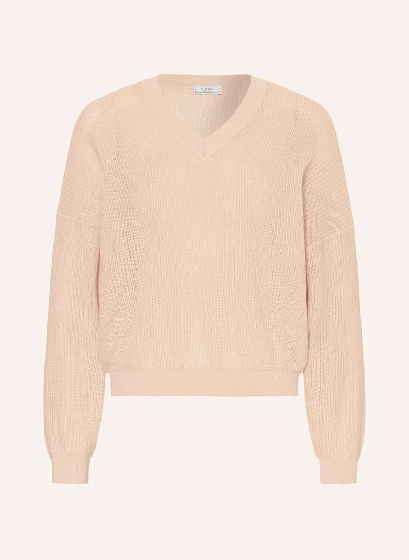 Peserico Pullover Mit Pailletten beige von PESERICO