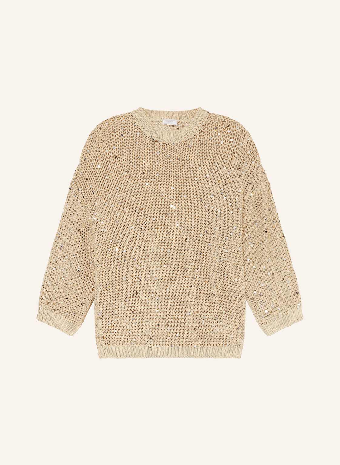Peserico Pullover Mit Pailletten beige Peserico Pullover Mit Pailletten beige von PESERICO