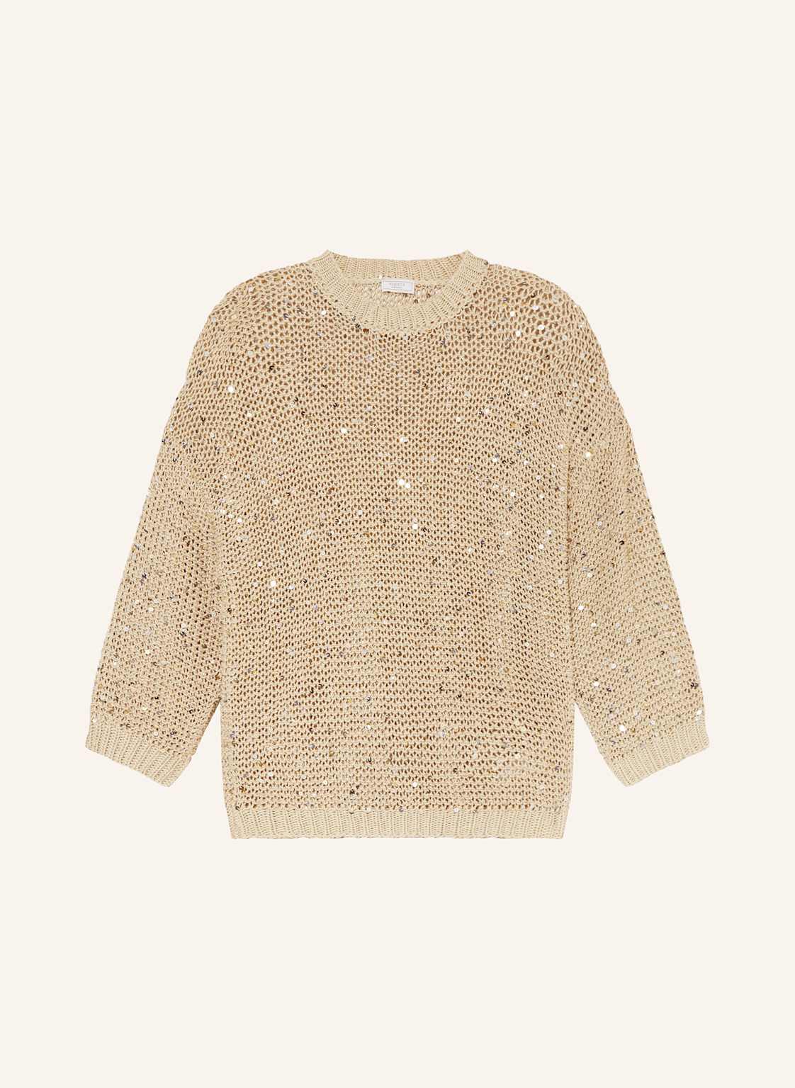 Peserico Pullover Mit Pailletten beige von PESERICO