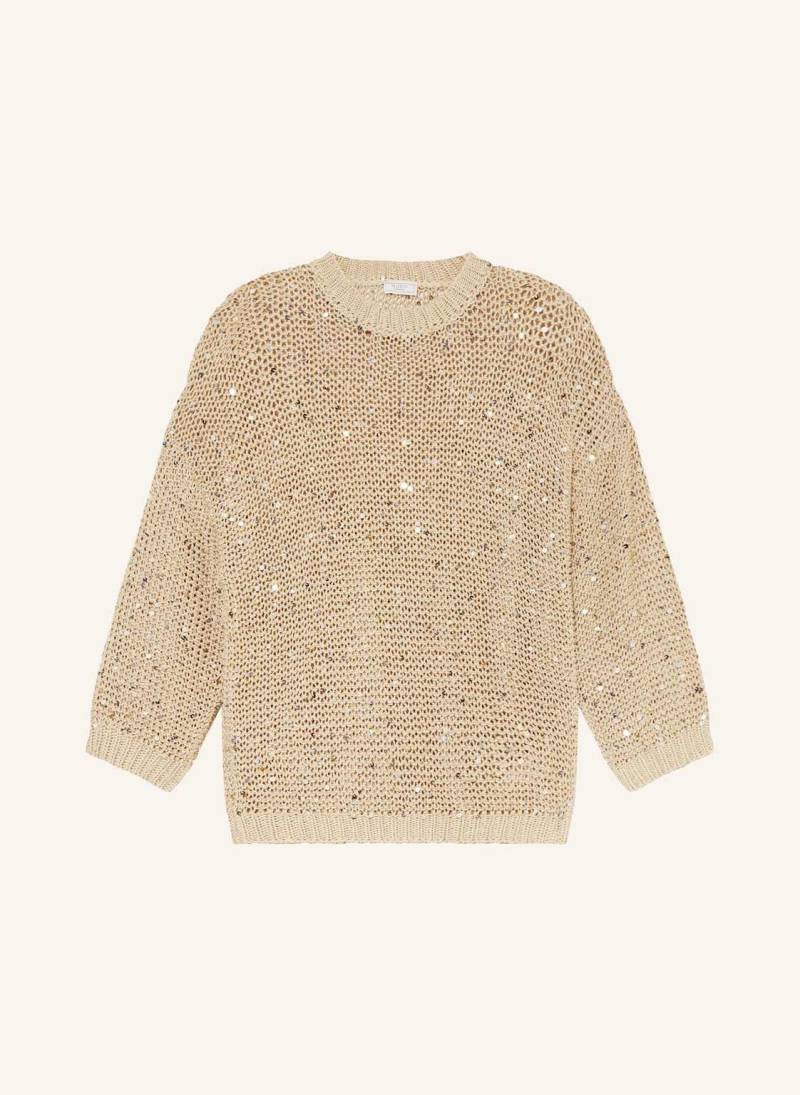 Peserico Pullover Mit Pailletten beige von PESERICO