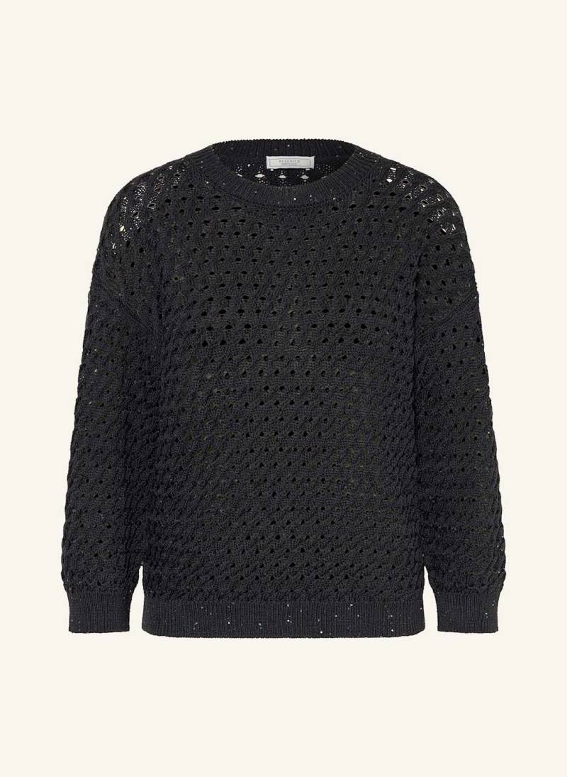 Peserico Pullover Mit Schmucksteinen blau von PESERICO