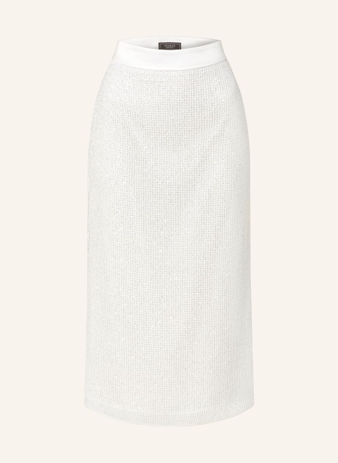 Peserico Strickrock Mit Pailletten weiss Peserico Strickrock Mit Pailletten weiss von PESERICO