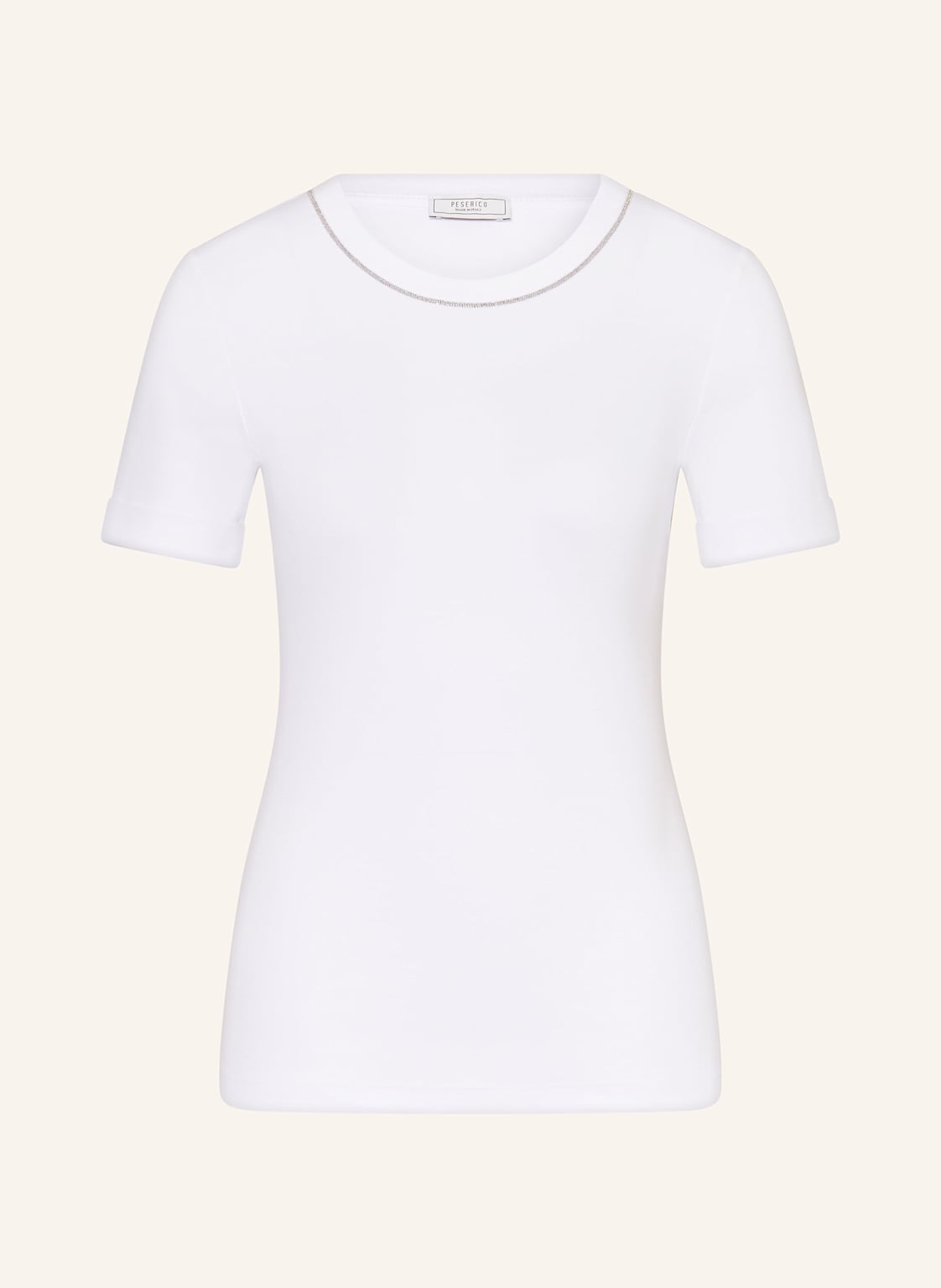 Peserico T-Shirt Mit Schmucksteinen weiss Peserico T-Shirt Mit Schmucksteinen weiss von PESERICO