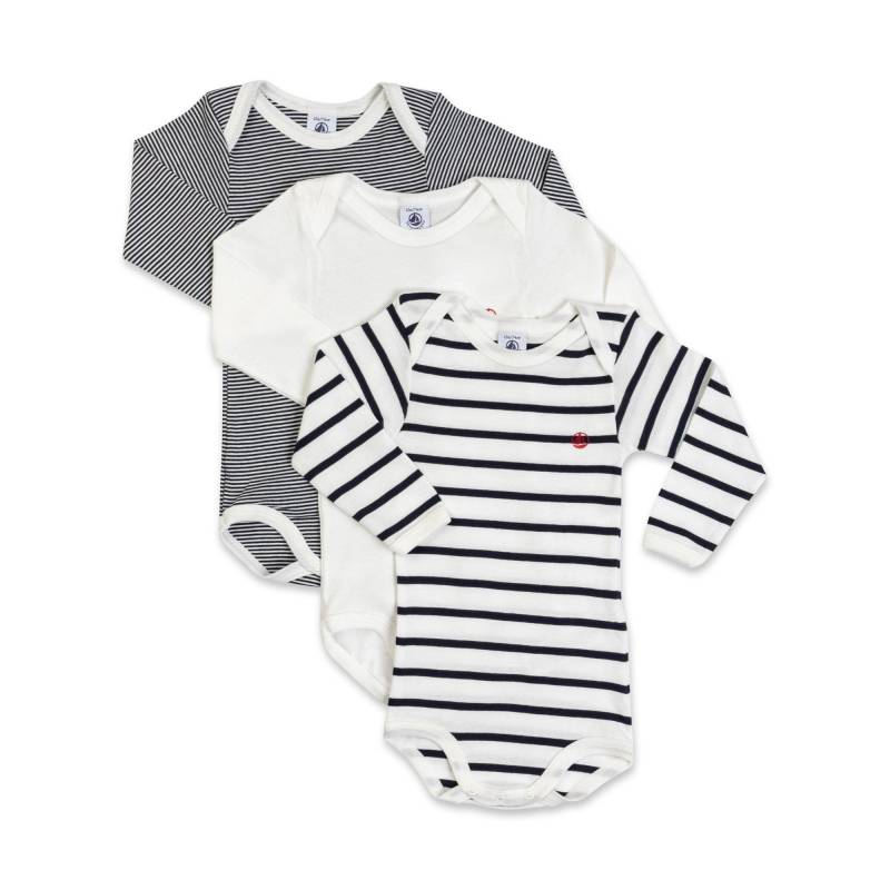 Petit Bateau - Body, langarm, 24M, Weiss Bedruckt von Petit Bateau