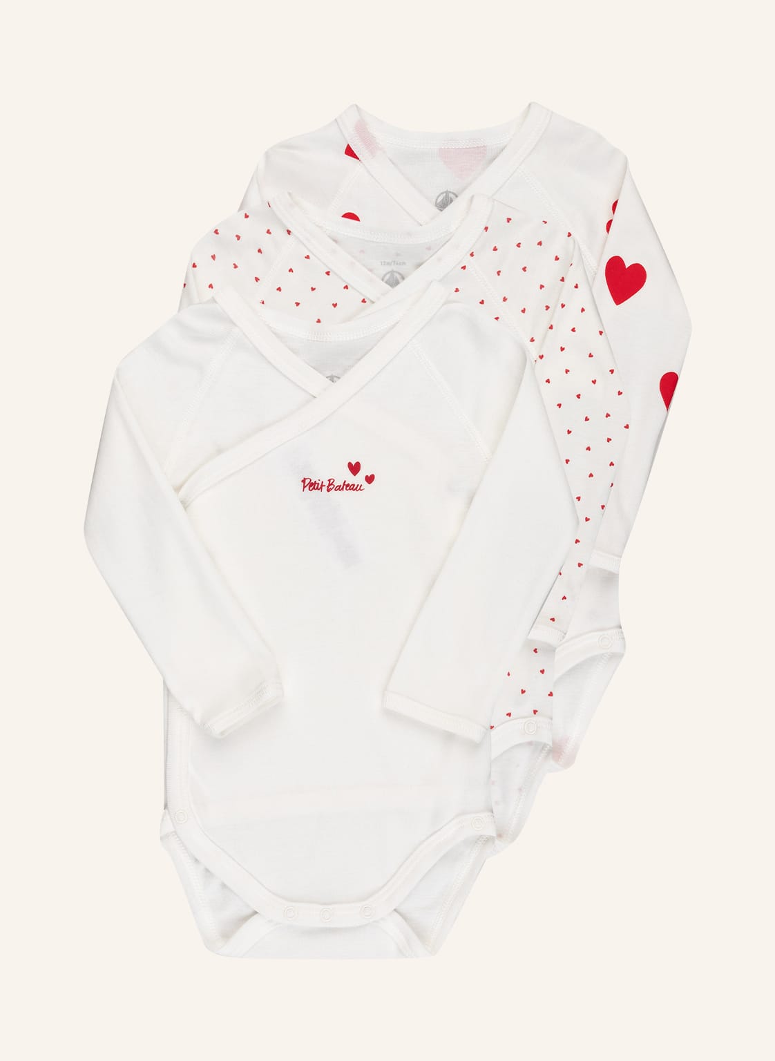 Petit Bateau 3er-Pack Wickelbodies weiss von PETIT BATEAU