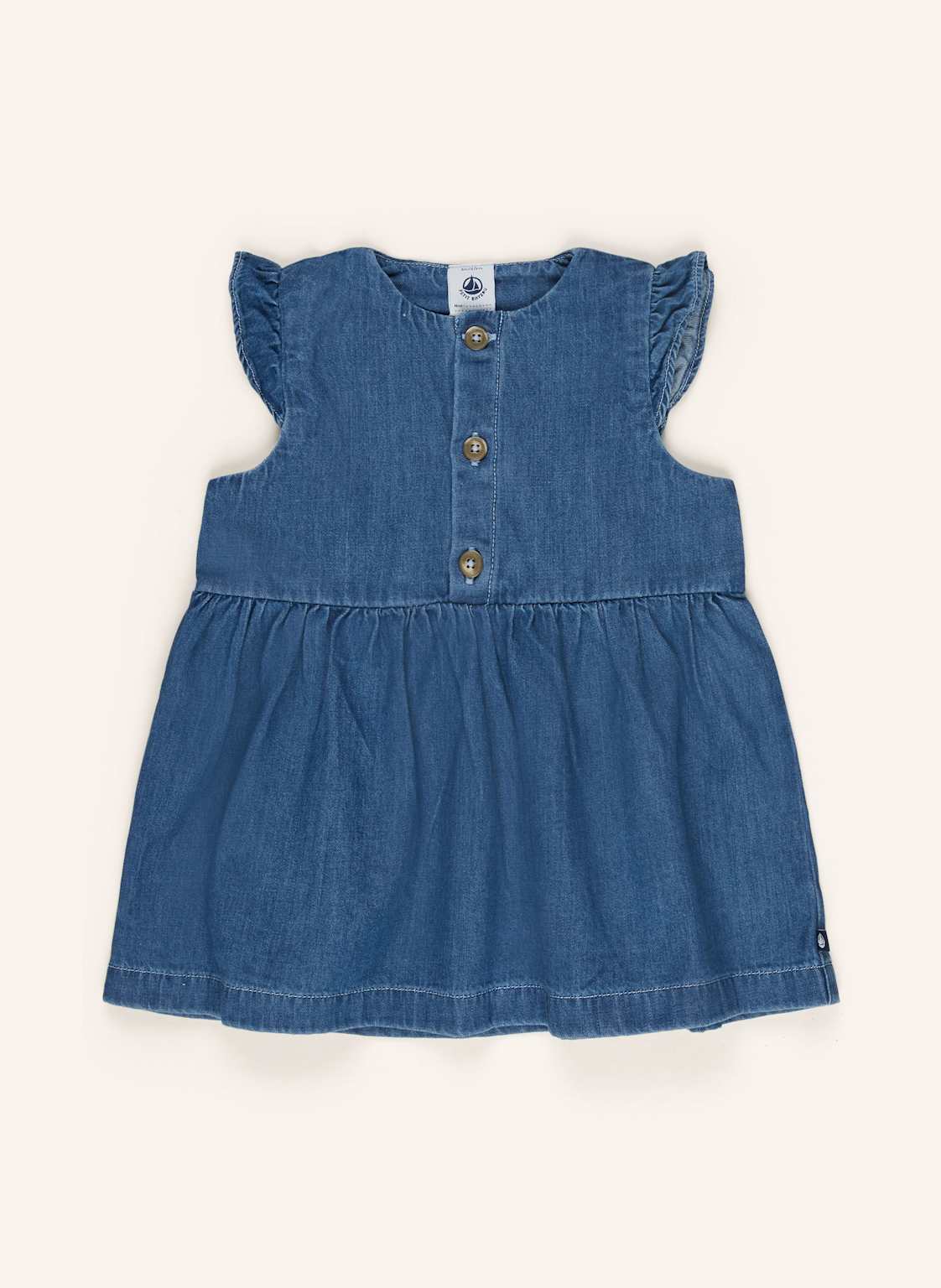 Petit Bateau Kleid In Jeansoptik Mit Volants blau von PETIT BATEAU