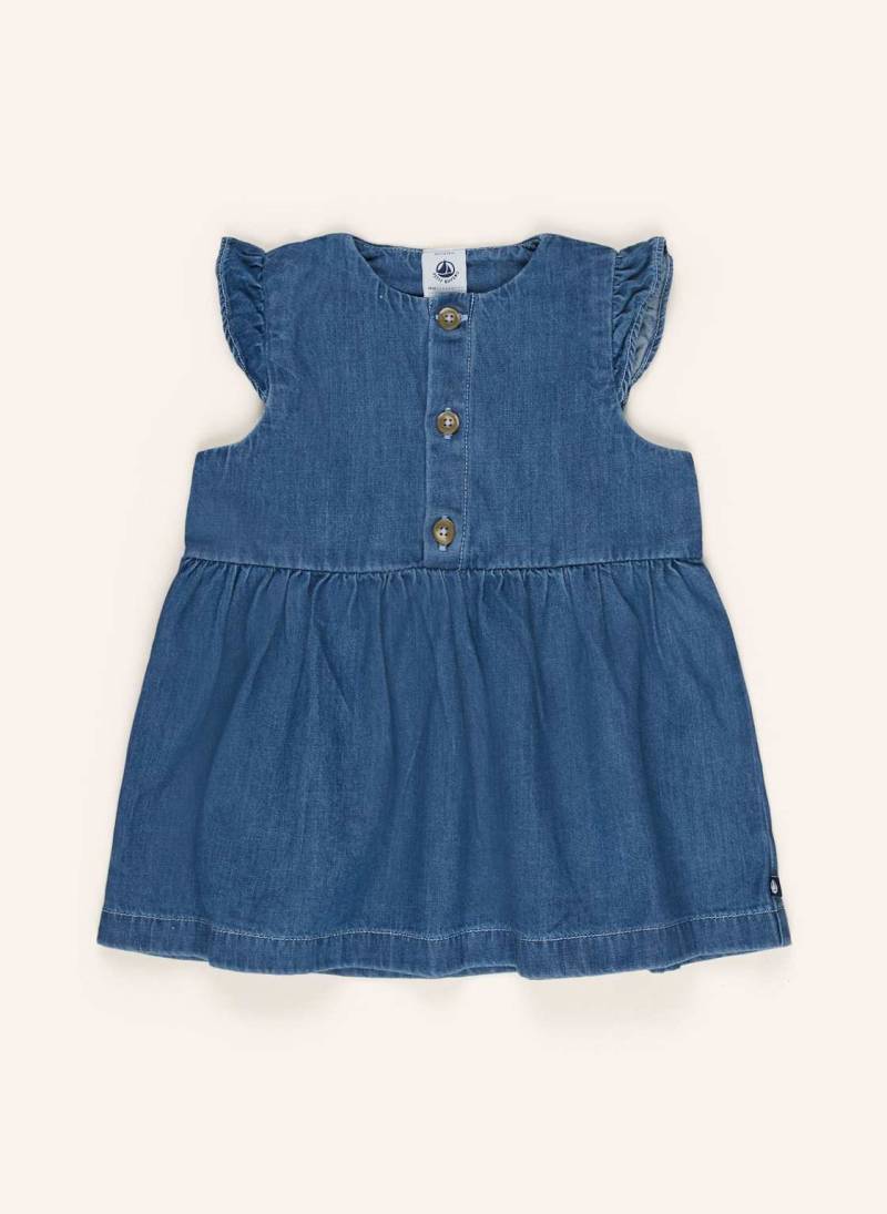 Petit Bateau Kleid Robe In Jeansoptik Mit Volants blau von PETIT BATEAU