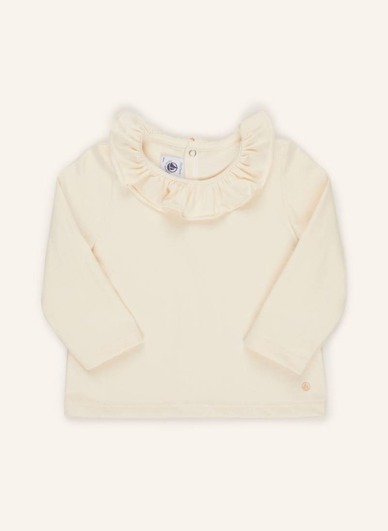 Petit Bateau Longsleeve Mit Volants weiss von PETIT BATEAU