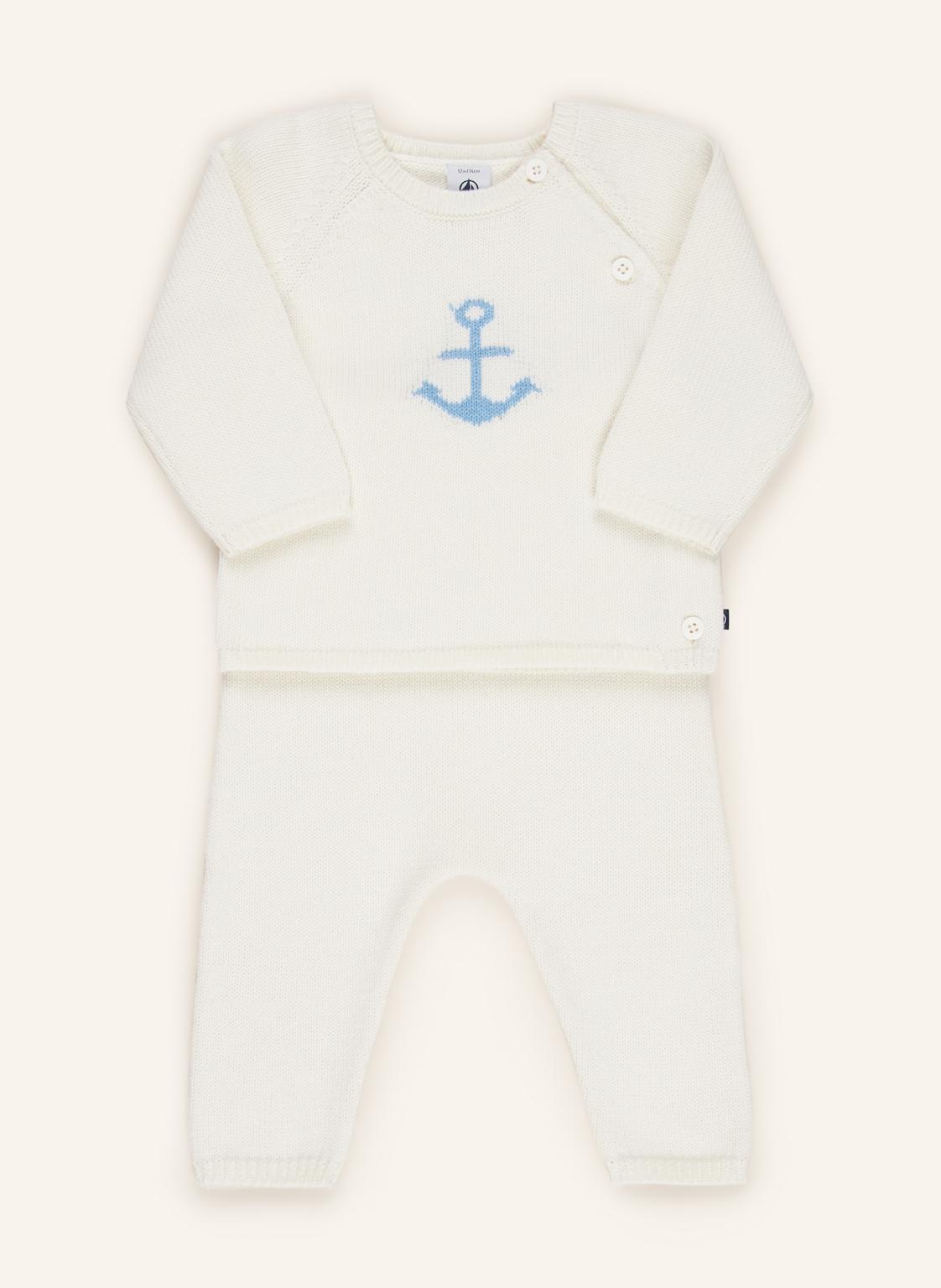 Petit Bateau Set Baptiser: Pullover Und Strickhose weiss von PETIT BATEAU